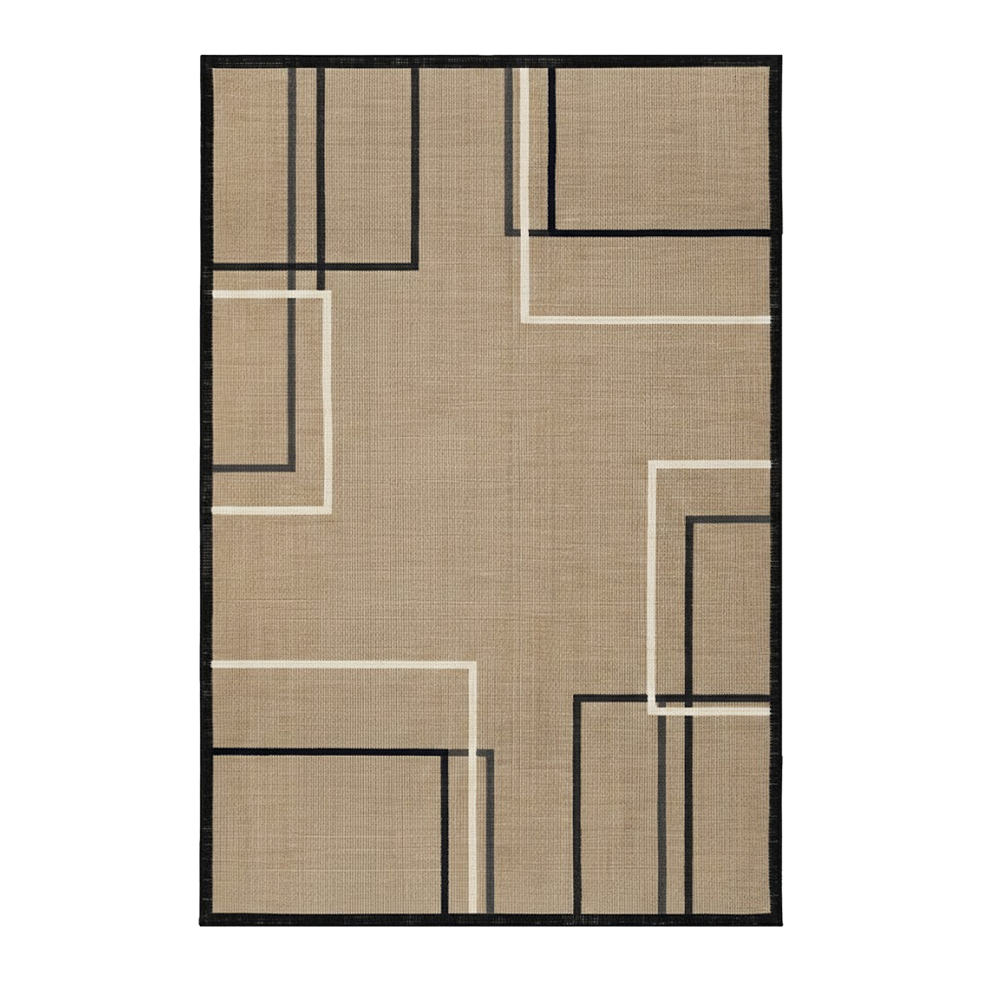 Patio rug transformed from product image to outdoor room scene